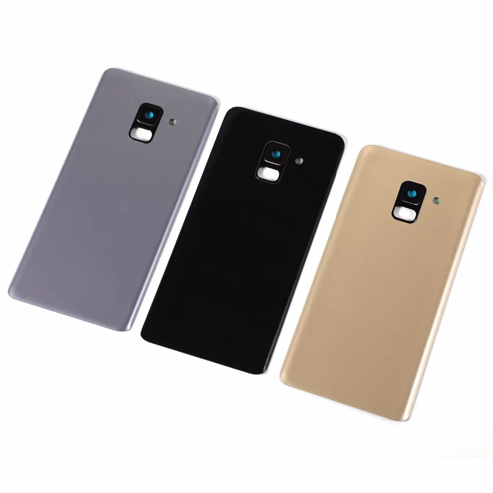 Для samsung Galaxy A8 A530 SM-A530F A530F A530DS корпус батарейного отсека стеклянная задняя крышка Крышка объектива камеры+ наклейка