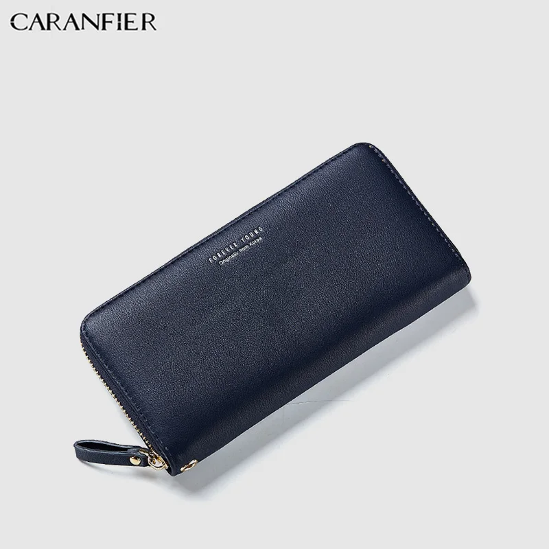 CARANFIER/женские кошельки из искусственной кожи; длинный Повседневный клатч на молнии с кисточками; простой кошелек для женщин; карман для телефона; держатель для карт; Carteras