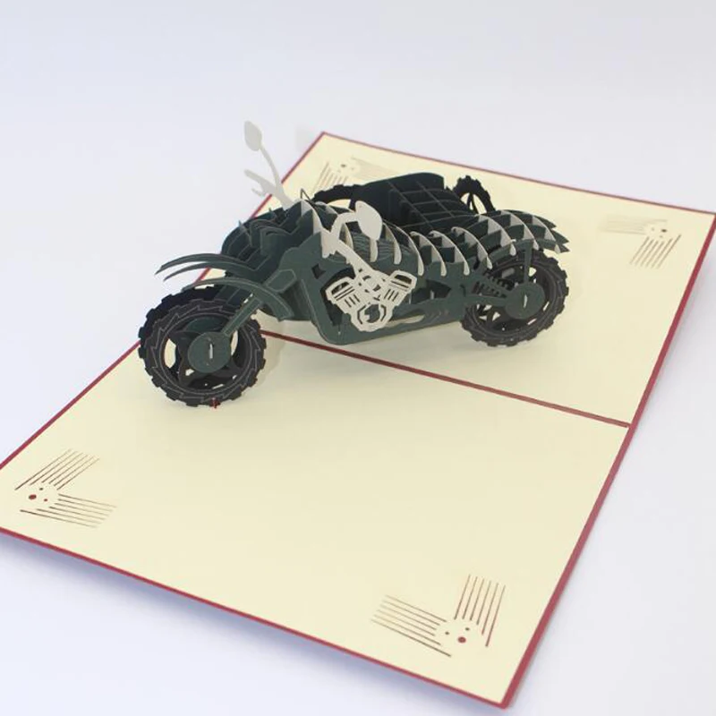 (10 шт./лот) Бесплатная доставка 3D Ручная работа Мотоцикл бумага силуэт