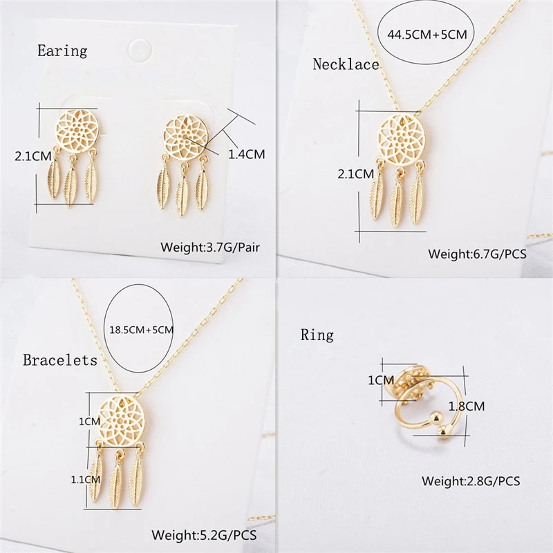 Женский ювелирный комплект из колье серёг браслета и кольца | Украшения