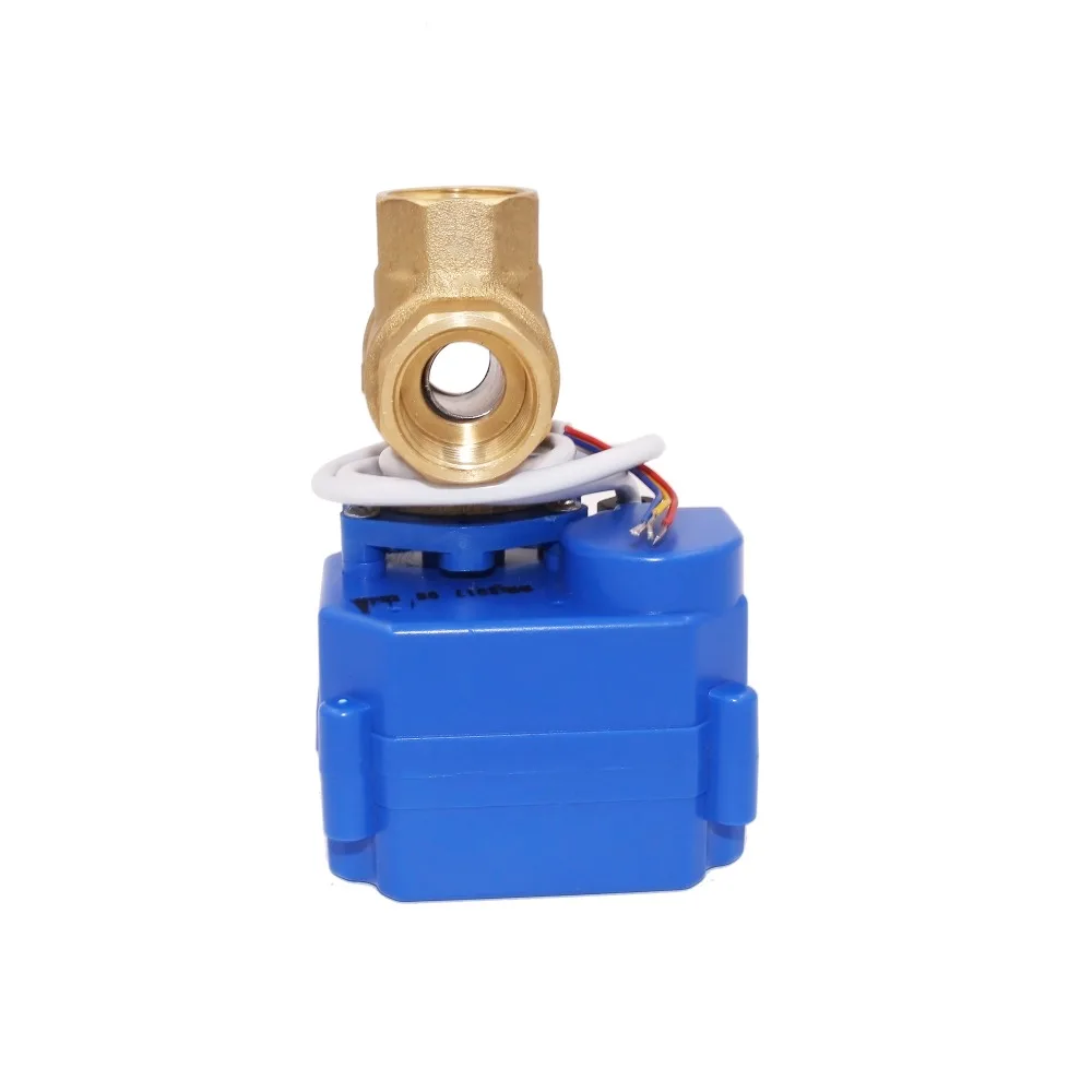3way DC5V DC12V DN15 (уменьшающий порт) Электрический шаровой клапан (Т-порт)