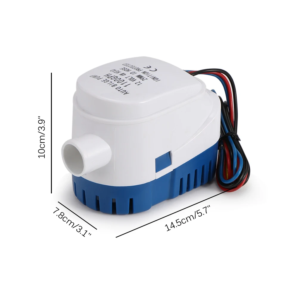 

Fully Auto Bilge Pump 750GPH 1100GPH DC 12V Electric Water Pump For Aquario Submersible Seaplane Motor Homes Houseboat Boat
