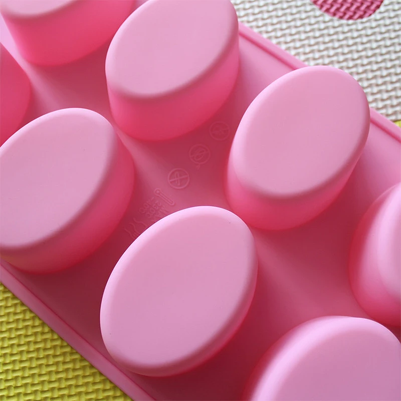 JX LCLYL 8 полости овальной Форма мыло формы силиконовые шоколадный торт DIY Fondant
