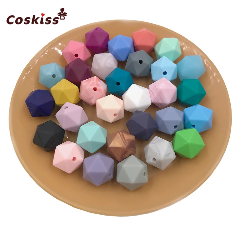 10 шт. многогранные силиконовые бусины для прорезывания зубов 17 мм | Мать и ребенок