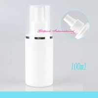 100ml cosmetic sprayer bottle white HDPE High quality spray/lotion pump 3.5oz  travel bottle plastic pump bottles Printing logo