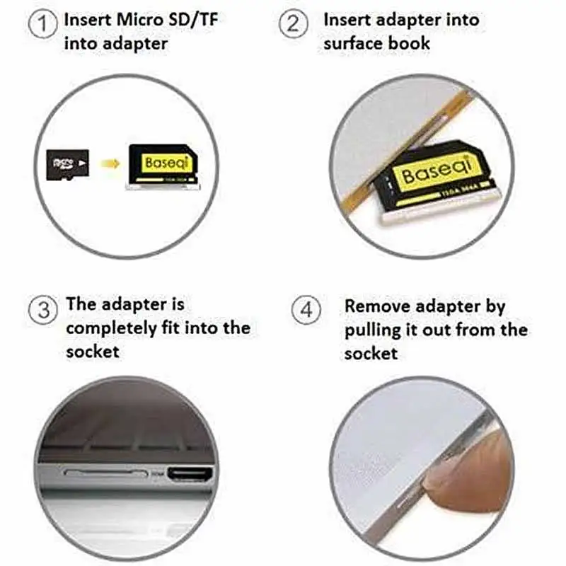 BASEQI microSD адаптер TF кард-ридер Ninja Stealth Drive адаптер для MacBook Air 1" и MacBook Pro retina 13"/1"(Non-retina
