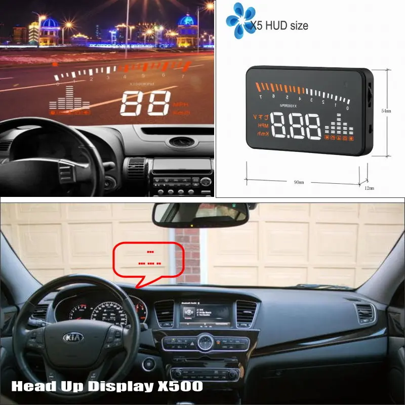 For KIA K7/Cadenza Car HUD Head Up Display Auto Accessories Universal Safe Driving Screen Projector Speed Alarm Film