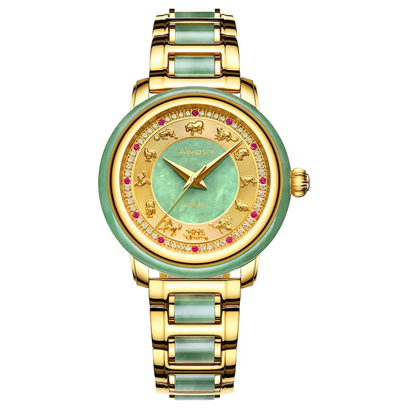 Новые женские часы для влюбленных пар из нефрита деловые мужские механические с