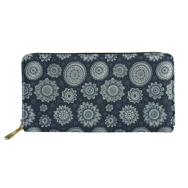 L5111Z21 FORUDESIGNS Indian Mandala Wallets Bohemian Style Women Leather Wallets Daily Coin Purse Ladies Travel Card Package Clutch Bags - Цвет: L5111Z21
