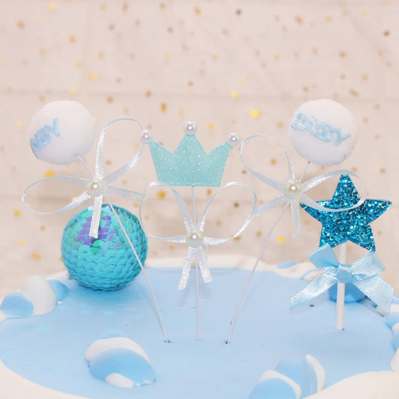 3 шт./лот милый детский торт с помпоном украшение для торта на день рождения душ