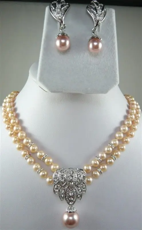 6 цветов 2 ряда белый/розовый/черный жемчуг зеленый/красный камень ожерелье