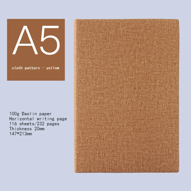 A5 толстый блокнот с бумажной обложкой из хлопчатобумажной ткани изображением