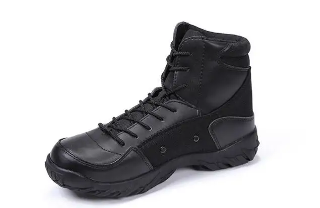 Online Pria Musim Gugur Musim Dingin Luar Kepala Kulit Hiking Ankle Sepatu Pria Tahan Aus Non-slip Sepatu Kulit Tinggi Jungle Desert Sepatu