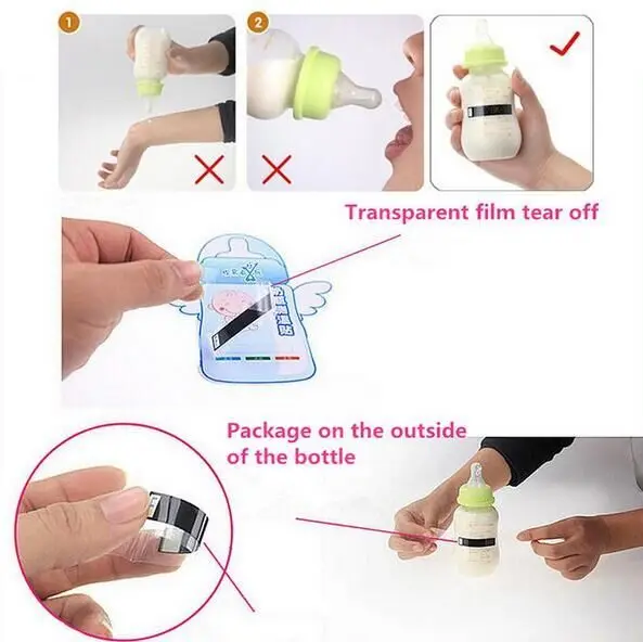 Milk bottle test strip thermometer paper label temperature measurement card temperature thermometer safety baby thermometer
