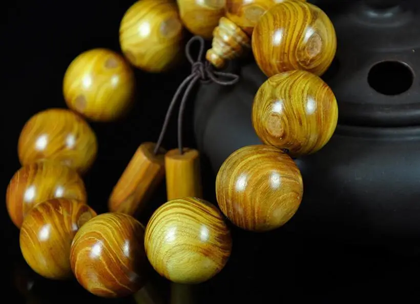 20 мм натуральный золотой браслет из грейпфрута nanmu с бусинами для крутых мужчин и