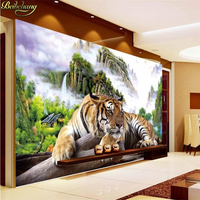 3d обои beibehang для стен стереоскопические Тигры | Обустройство дома