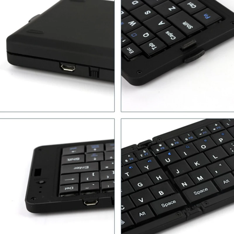 Аккумуляторная Кожа Портативный складной Bluetooth клавиатура BT Беспроводной Smart