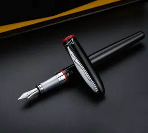 Роскошная перьевая ручка Iraurita Pimio 907 серебряный зажим черный 0,5 мм чернильные ручки лучший подарок письменные принадлежности в оригинальной коробке