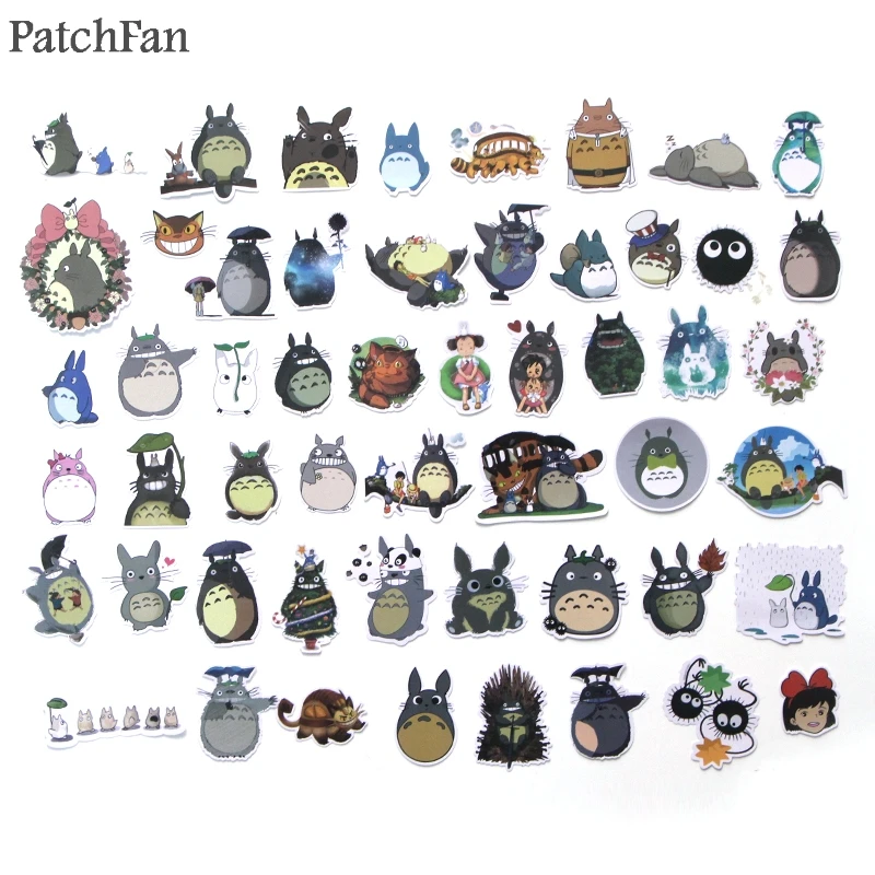 Patchfan 50 шт. Tonari no Totoro ПВХ водонепроницаемый мультфильм DIY Скрапбукинг альбом автомобильный багаж телефон ПК настенные наклейки для гитары A1386