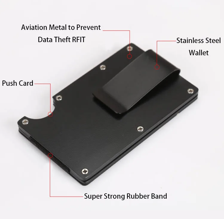 DIENQI, алюминиевый металлический Rfid кошелек, мужской тонкий мини кошелек, кошелек, сумочка для денег, маленький тонкий мужской кошелек, кошелек, Умный кошелек