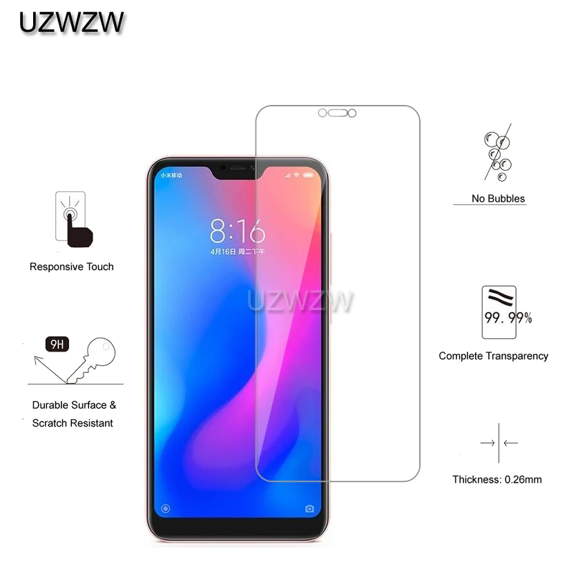 2 шт для Xiaomi Redmi 6 Pro Premium 2.5D 0,26 мм закаленное стекло для защиты экрана для Xiaomi Redmi 6 Pro защитное стекло