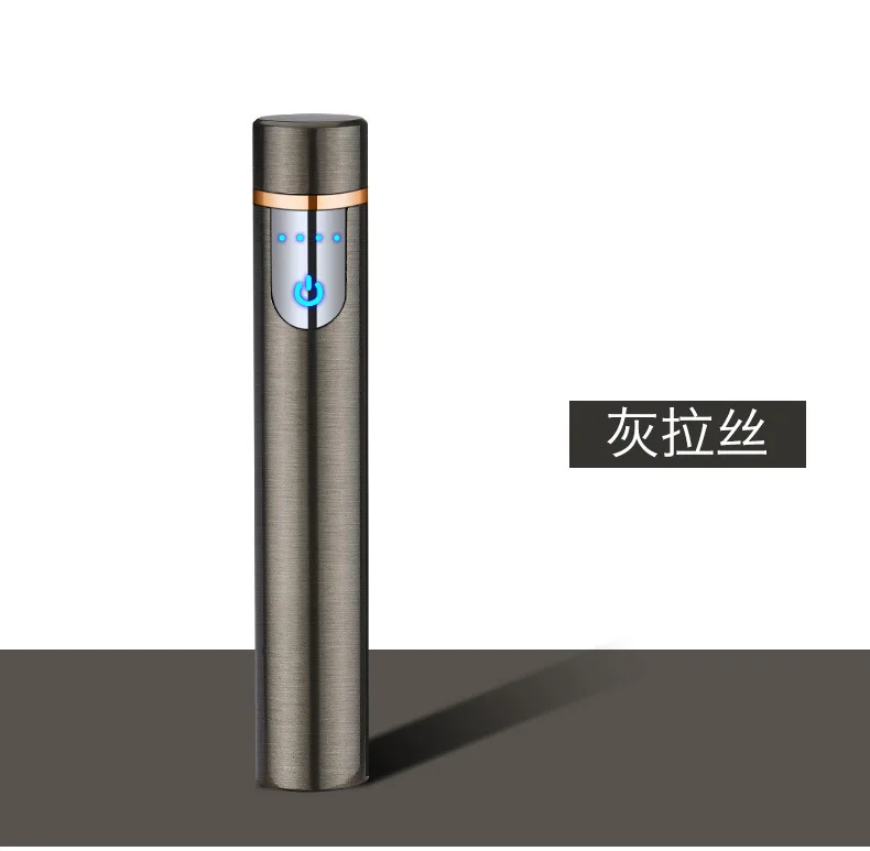 Мини портативный фокус металлический USB Электронная зажигалка светящаяся Кнопка беспламенная плазменная зажигалка ветрозащитный фонарь дуговая зажигалка