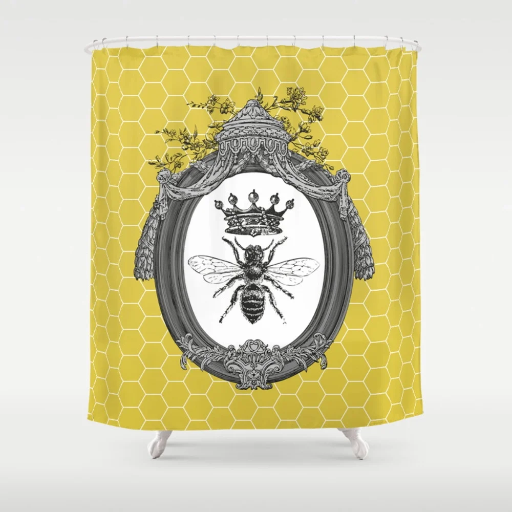 Желтая королева пчела занавеска для душа декоративная водостойкая полиэфирная