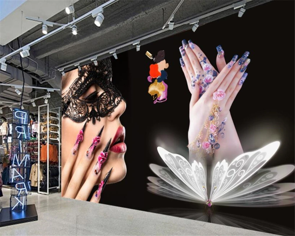 Настенные обои Beibehang на заказ для пожилых людей салона красоты артефакт ногтей