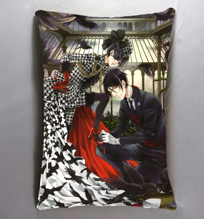 Аниме Манга Kuroshitsuji Черный дворецкий Ciel 40*60 см чехол для подушки сиденья постельные принадлежности подушки 002 - Цвет: Фиолетовый