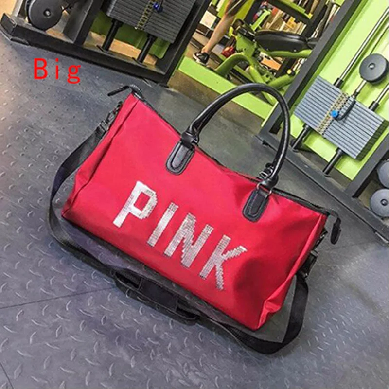 Red2 WOBAG Мужская черная Дорожная сумка, модная розовая сумка на плечо с блестками, женская сумка, женская переносная сумка на выходные, водонепроницаемая сумка для стирки - Цвет: Red2