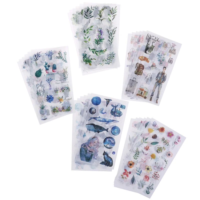 

6Sheets/Pack Kawaii Stationery Stickers Cute Whale Stickers Lovely Paper Stickers For Kids DIY Diary Scrapbooking Photo Ablums