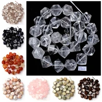 high quality 12mm natural square faceted shape 8 kinds materials gem loose beads strand 15 diy creative jewellery making wj208