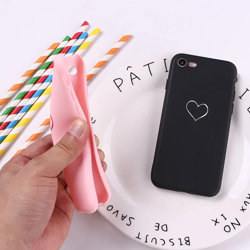 Для iPhone 12 Mini 11 Pro 6 6S 8 8Plus X 7 7Plus XS Max Мягкий силиконовый чехол Fundas Coque для пары сердце