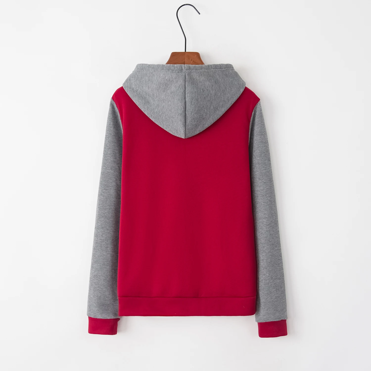 Женская толстовка на молнии с капюшоном и длинным рукавом осенне-зимний сезон 2018