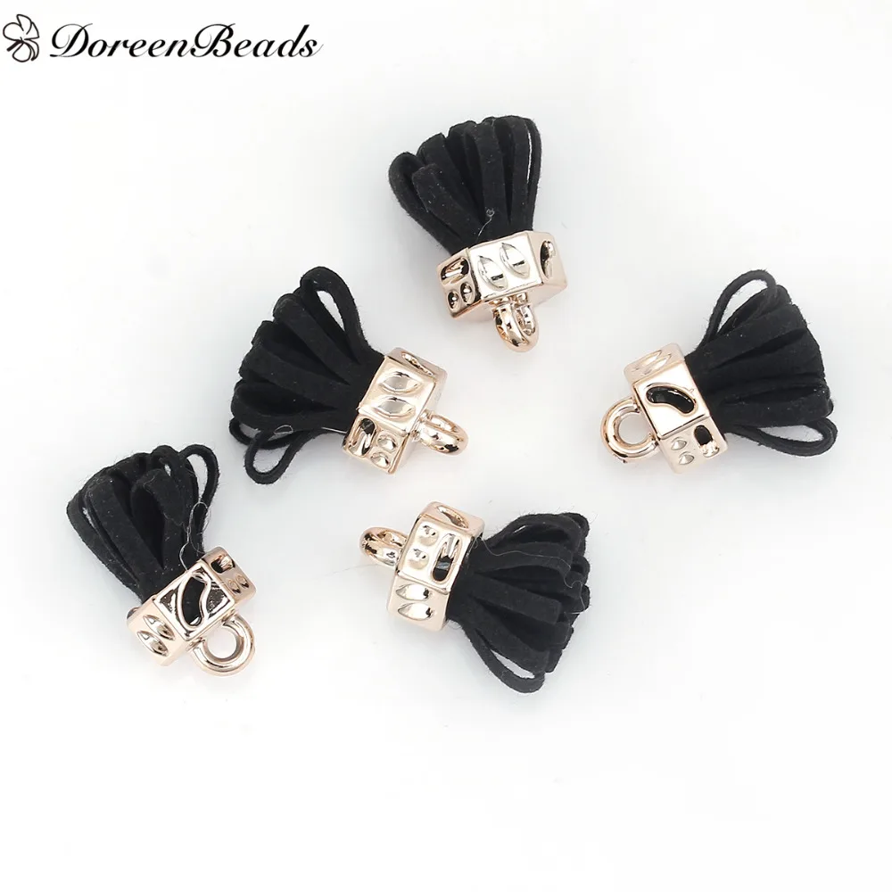 DoreenBeads бархат светло голубая кисточка золотые швейные принадлежности около 25 мм