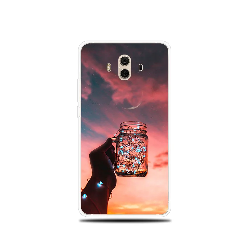 Светящиеся бутылки с рисунком силиконовый чехол для телефона huawei mate 8 9 10 Lite Pro
