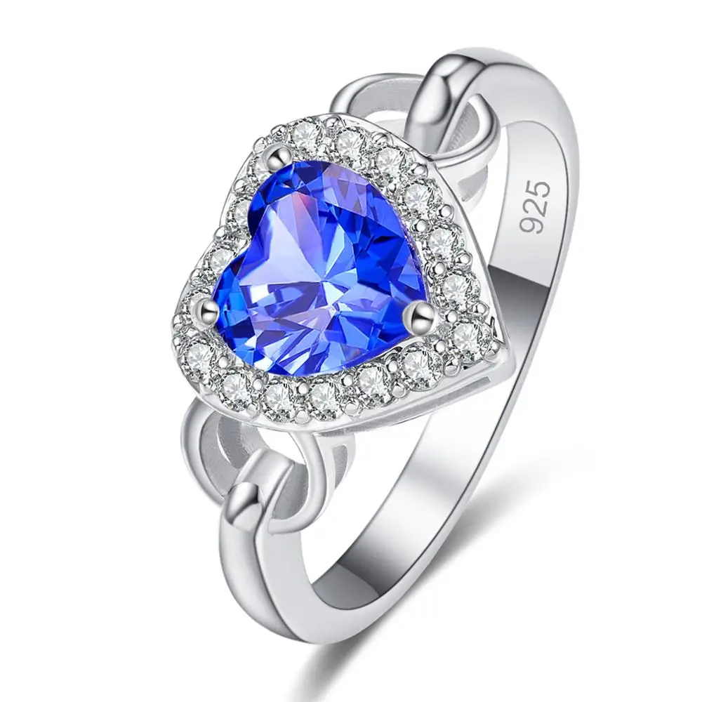 Обручальное кольцо с сердечком 925 Серебряное Свадебные украшения|Обручальные