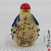 antique inside painting glass flower bird picture snuff bottle settings section b