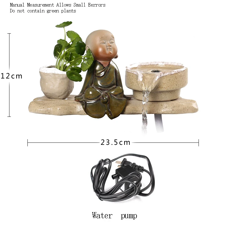110 V-220 V Сделай Сам фонтан увлажнитель воздуха фэн-шуй Лаки домашний Декор маленький монах Настольный аквариум горшок распылитель или аксессуары - Цвет: C