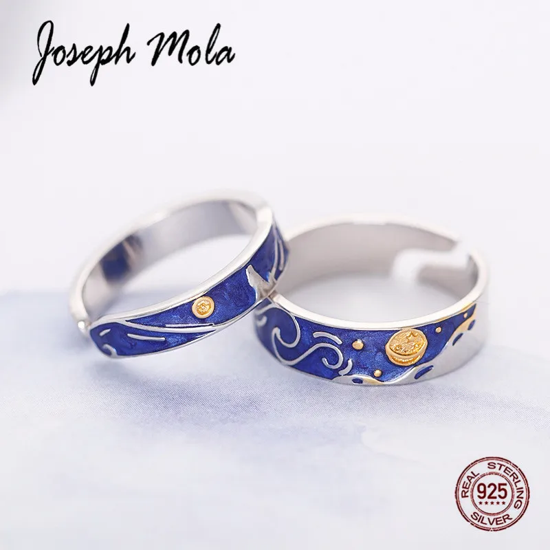 Joseph Mola 925 пробы серебряное Ван Гог звездное небо Золотая Звезда луна изменяемое с