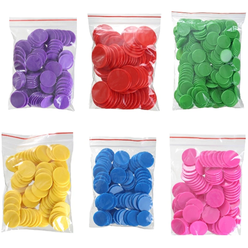 

100PCS Poker Chips Set Blank Poker Chips Cheap Plastic Tags/Lables/Chips 25*2.1mm 9 Colors