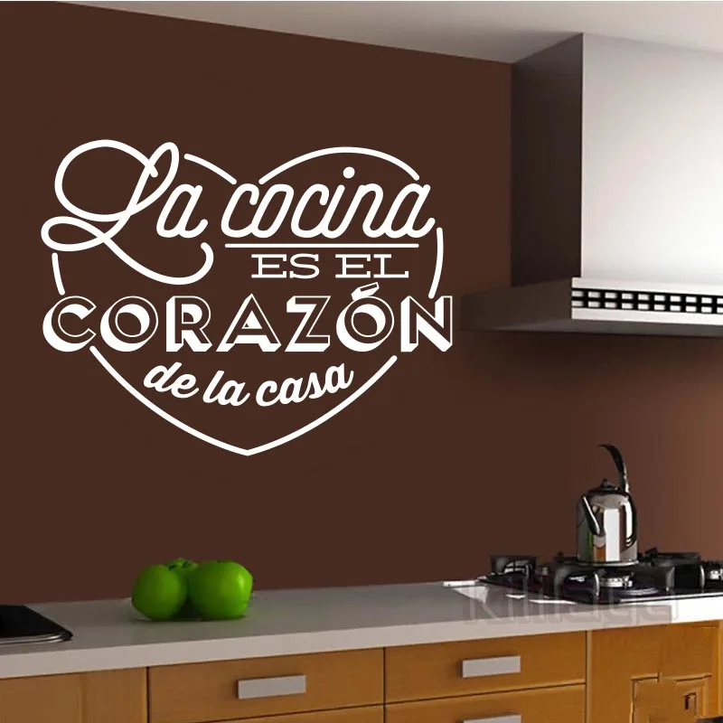 Настенные наклейки Испанский Cocina сердце виниловые настенные наклейки для кухни на стены домашний Декор украшение дома художественные обои DW1051