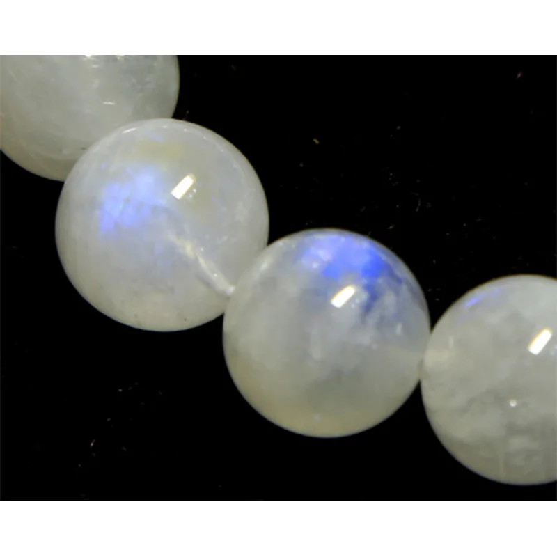 

Бесплатная доставка, оптовая продажа, натуральный лунный камень синего цвета, растягивающийся браслет с круглыми бусинами, 12,5 мм, светящиес...