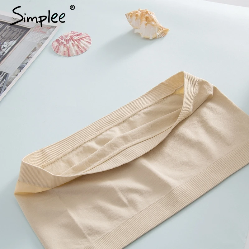 Женский топ-труба Simplee без подкладки эластичный косточек укороченный мягкий топ