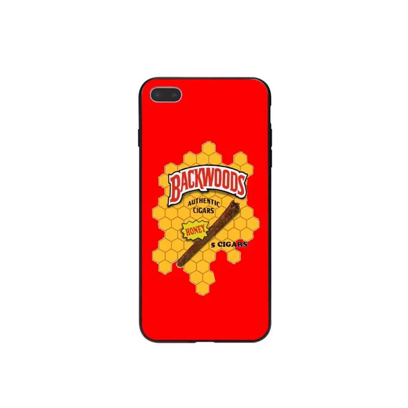 Backwoods сигары черный мягкий чехол для телефона с изображением цветов iPhone 7 8 6 6S Plus X