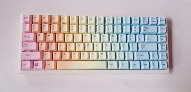YMDK Радуга закат градиент белая вишня профиль PBT Вишневый 84 Keycap Keyset для nopoo Слива