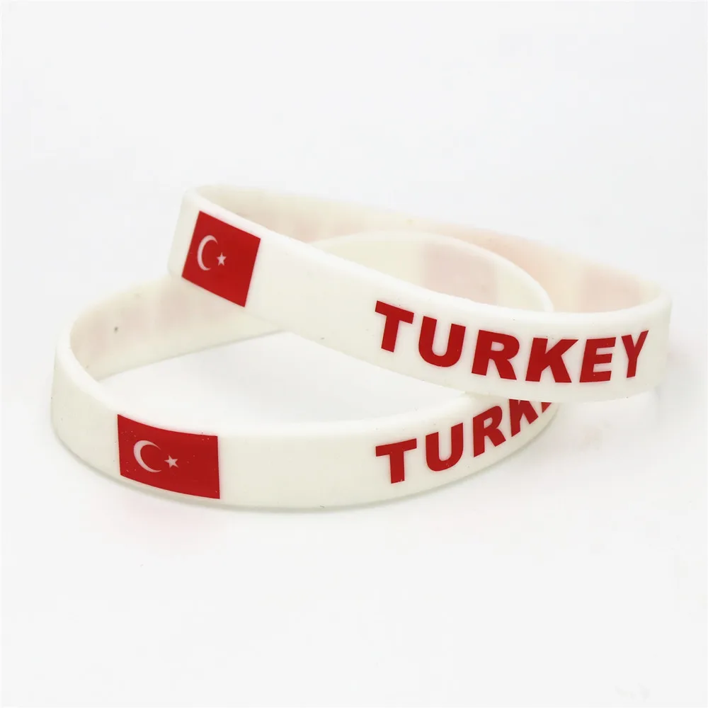 

LUKENI 1PC Hot Sale Fashion Football Sports Silicone Wristband Turkey Flag Rubber Bracelets &Bangles Gifts SH225
