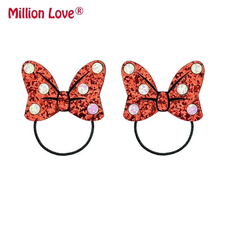 2 шт./лот для маленьких девочек Блестящий бантом Резинки волос малышей Дети