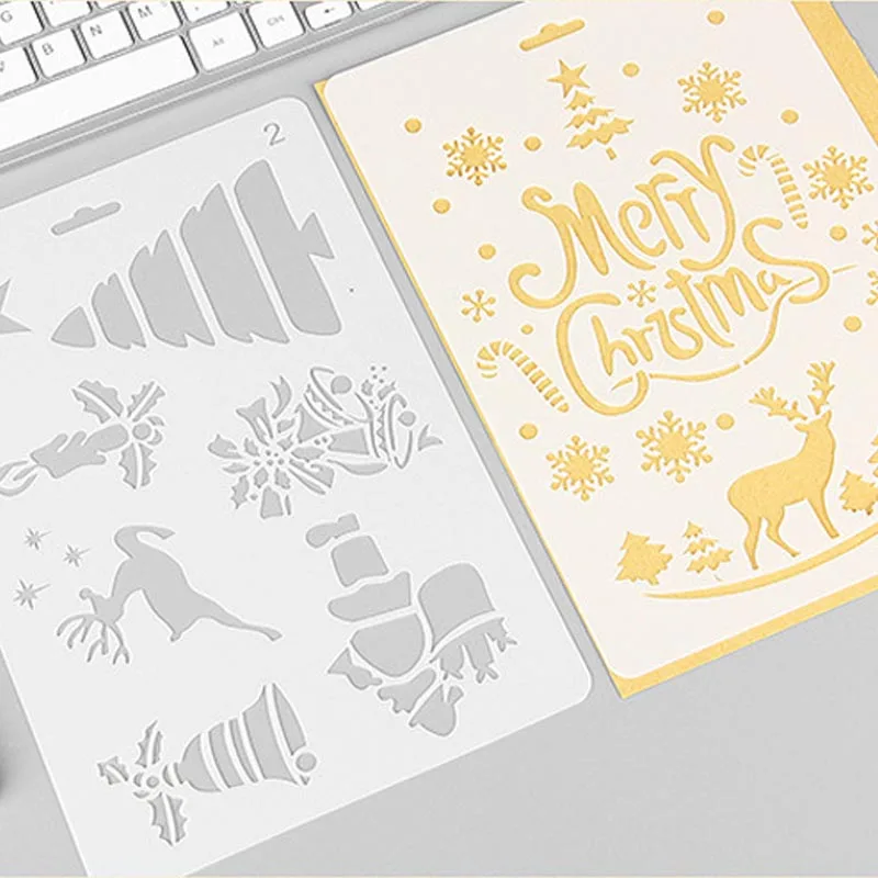 Креативные рождественские ажурные шаблоны линейки для трафареты рисования