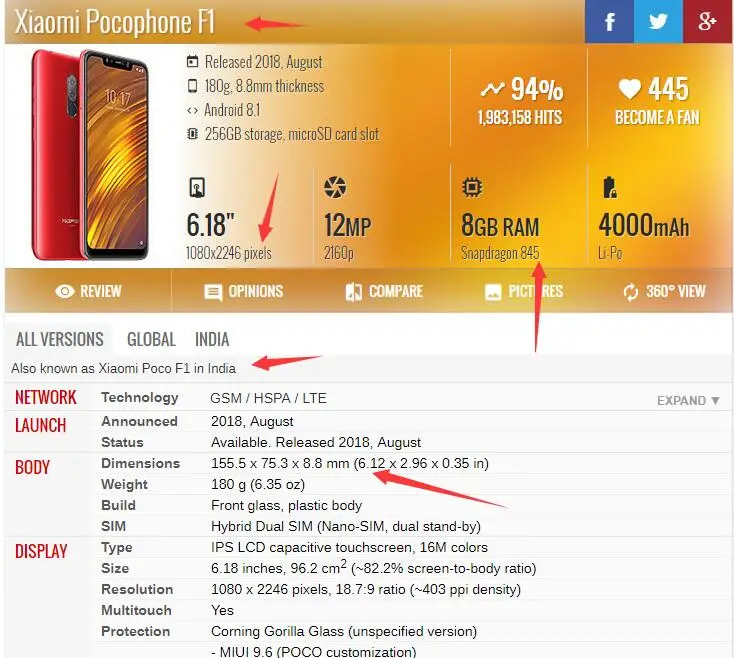 Оригинальный Xiaomi Pocophone F1 ЖК дисплей экран 10 точечный Poco Сенсорная панель